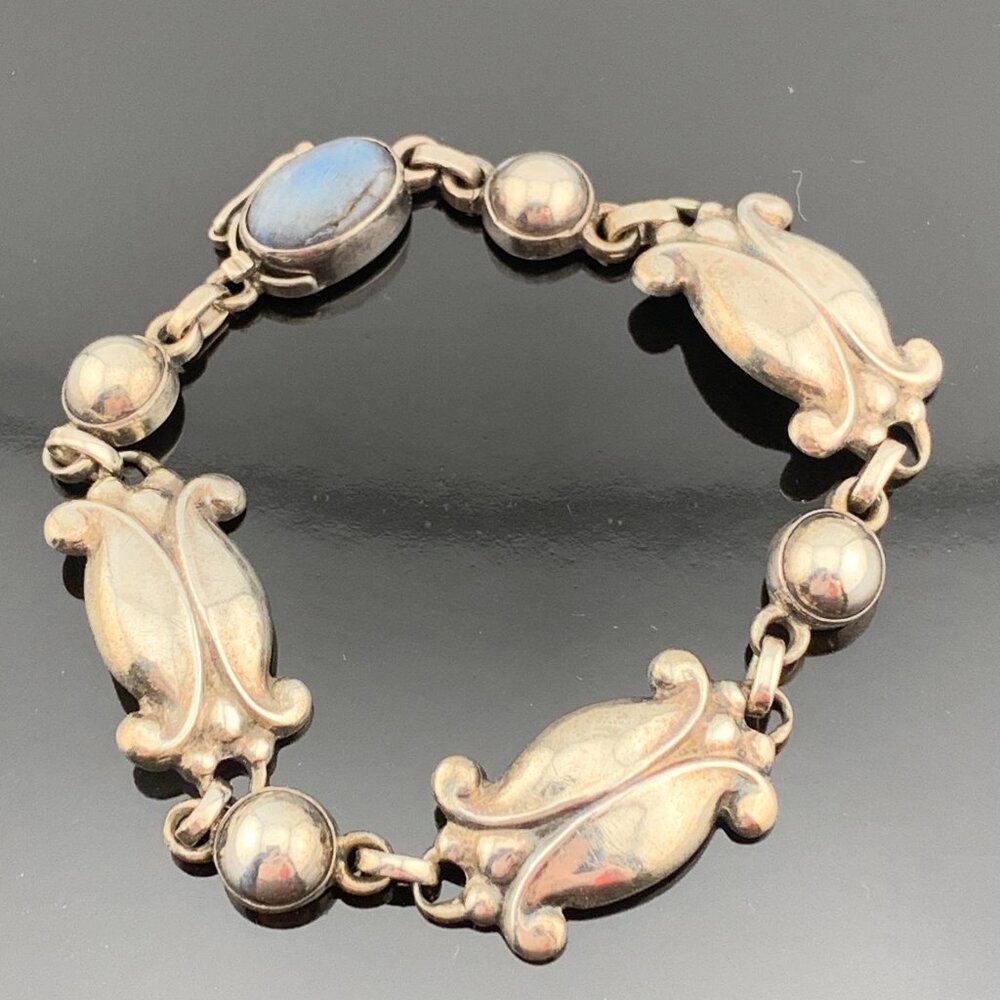 Georg Jensen Denmark Moonlight Blossom No 11 Bracelet Vtg 925 Sterling Silver